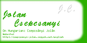 jolan csepcsanyi business card